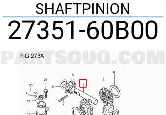 Suzuki 2735160B00 SHAFTPINION