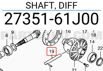 Suzuki 2735161J00 SHAFT, DIFF