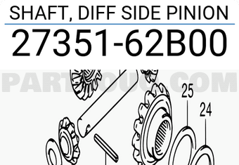 Suzuki 2735162B00 SHAFT, DIFF SIDE PINION