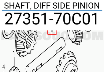 Suzuki 2735170C01 SHAFT, DIFF SIDE PINION