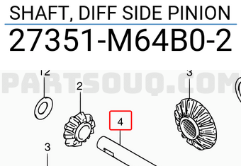 Suzuki 27351M64B02 SHAFT, DIFF SIDE PINION