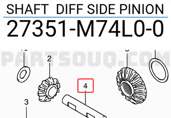 Suzuki 27351M74L00 SHAFT DIFF SIDE PINION