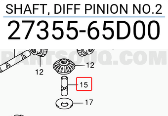 Suzuki 2735565D00 SHAFT, DIFF PINION NO.2