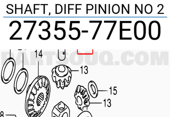Suzuki 2735577E00 SHAFT, DIFF PINION NO 2