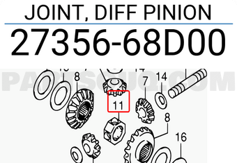 Suzuki 2735668D00 JOINT, DIFF PINION