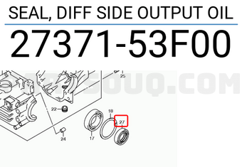 Suzuki 2737153F00 SEAL, DIFF SIDE OUTPUT OIL