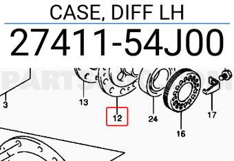 Suzuki 2741154J00 CASE, DIFF LH