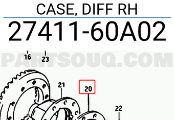 Suzuki 2741160A02 CASE, DIFF RH