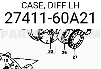 Suzuki 2741160A21 CASE, DIFF LH