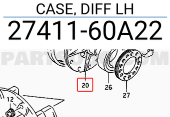 Suzuki 2741160A22 CASE, DIFF LH