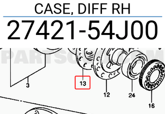 Suzuki 2742154J00 CASE, DIFF RH