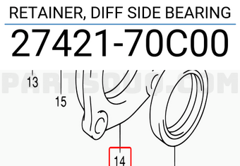 Suzuki 2742170C00 RETAINER, DIFF SIDE BEARING