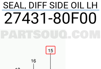 Suzuki 2743180F00 SEAL, DIFF SIDE OIL LH