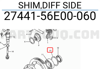 Suzuki 2744156E00060 SHIM,DIFF SIDE