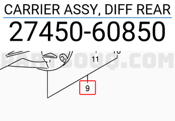 Suzuki 2745060850 CARRIER ASSY, DIFF REAR