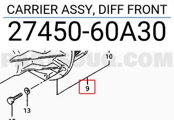 Suzuki 2745060A30 CARRIER ASSY, DIFF FRONT