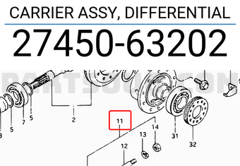 Suzuki 2745063202 CARRIER ASSY, DIFFERENTIAL