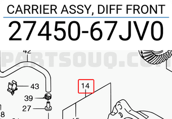 Suzuki 2745067JV0 CARRIER ASSY, DIFF FRONT