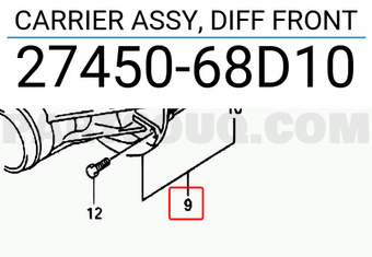 Suzuki 2745068D10 CARRIER ASSY, DIFF FRONT