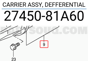 Suzuki 2745081A60 CARRIER ASSY, DEFFERENTIAL