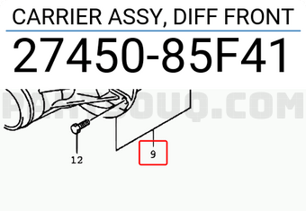 Suzuki 2745085F41 CARRIER ASSY, DIFF FRONT