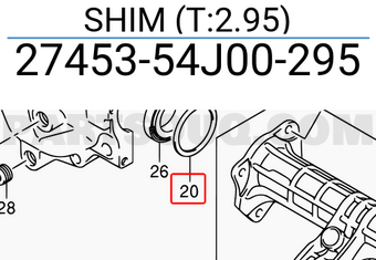 Suzuki 2745354J00295 SHIM (T:2.95)