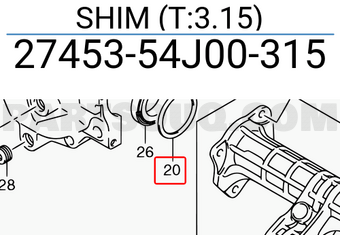 Suzuki 2745354J00315 SHIM (T:3.15)