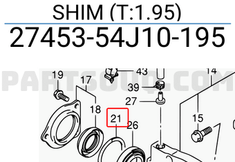 Suzuki 2745354J10195 SHIM (T:1.95)