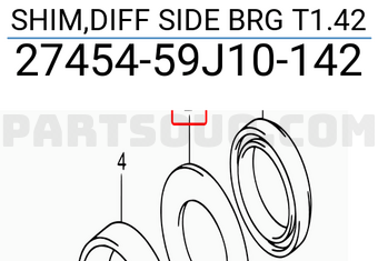 Suzuki 2745459J10142 SHIM,DIFF SIDE BRG T1.42