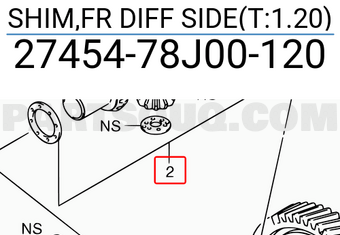 Suzuki 2745478J00120 SHIM,FR DIFF SIDE(T:1.20)