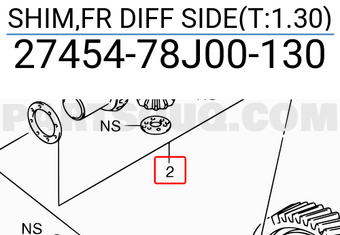 Suzuki 2745478J00130 SHIM,FR DIFF SIDE(T:1.30)