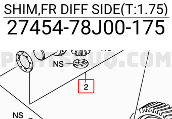 Suzuki 2745478J00175 SHIM,FR DIFF SIDE(T:1.75)