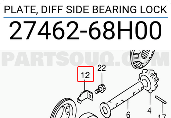 Suzuki 2746268H00 PLATE, DIFF SIDE BEARING LOCK