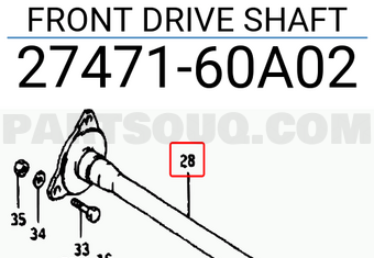 Suzuki 2747160A02 FRONT DRIVE SHAFT