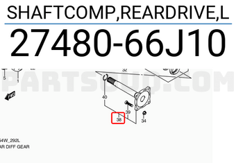 Suzuki 2748066J10 SHAFTCOMP,REARDRIVE,L