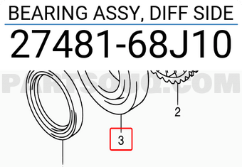 Suzuki 2748168J10 BEARING ASSY, DIFF SIDE