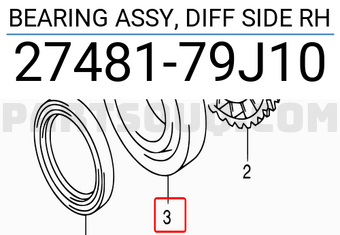 Suzuki 2748179J10 BEARING ASSY, DIFF SIDE RH