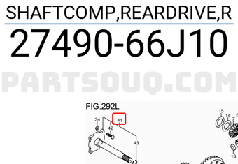 Suzuki 2749066J10 SHAFTCOMP,REARDRIVE,R