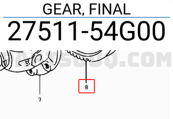 Suzuki 2751154G00 GEAR, FINAL