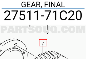 Suzuki 2751171C20 GEAR, FINAL