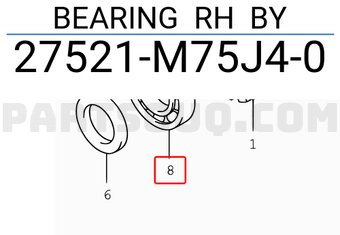 Suzuki 27521M75J40 BEARING RH BY