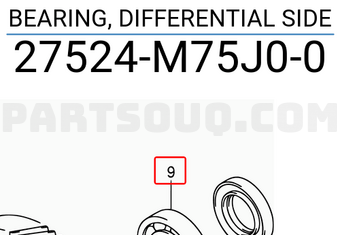 Suzuki 27524M75J00 BEARING, DIFFERENTIAL SIDE