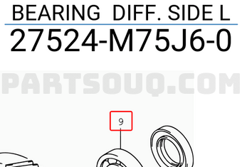 Suzuki 27524M75J60 BEARING DIFF. SIDE L