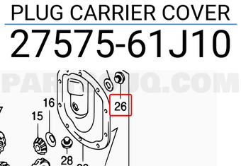 Suzuki 2757561J10 PLUG CARRIER COVER
