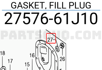 Suzuki 2757661J10 GASKET, FILL PLUG