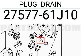 Suzuki 2757761J10 PLUG, DRAIN
