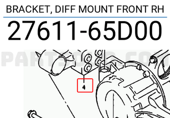 Suzuki 2761165D00 BRACKET, DIFF MOUNT FRONT RH
