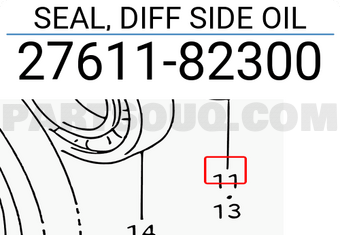 Suzuki 2761182300 SEAL, DIFF SIDE OIL