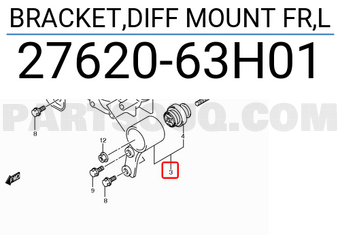 Suzuki 2762063H01 BRACKET,DIFF MOUNT FR,L