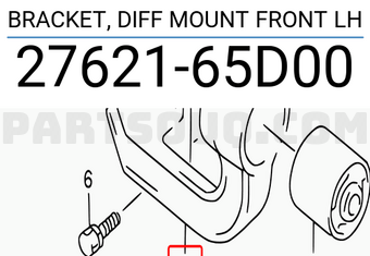 Suzuki 2762165D00 BRACKET, DIFF MOUNT FRONT LH
